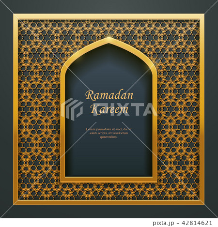 Ramadan Kareem Islamic golden door window tracery Ramadan Kareem Islamic golden door window tracery 42814621