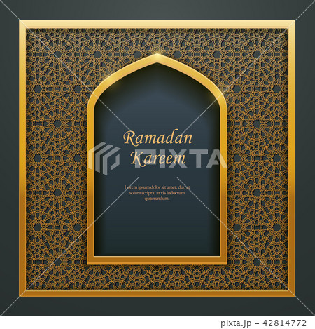 Ramadan Kareem Islamic golden door window tracery Ramadan Kareem Islamic golden door window tracery 42814772