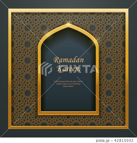 Ramadan Kareem Islamic golden door window tracery Ramadan Kareem Islamic golden door window tracery 42815032