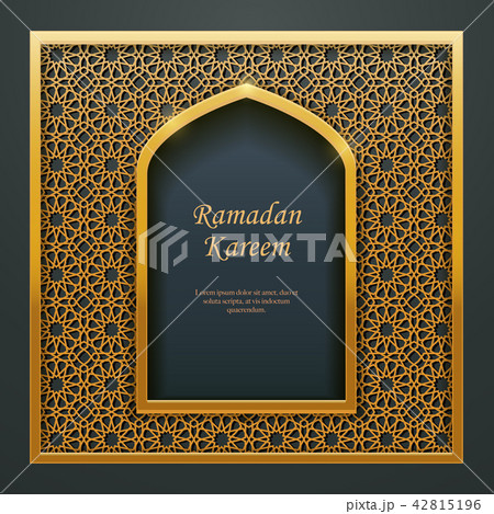 Ramadan Kareem Islamic golden door window tracery 42815196