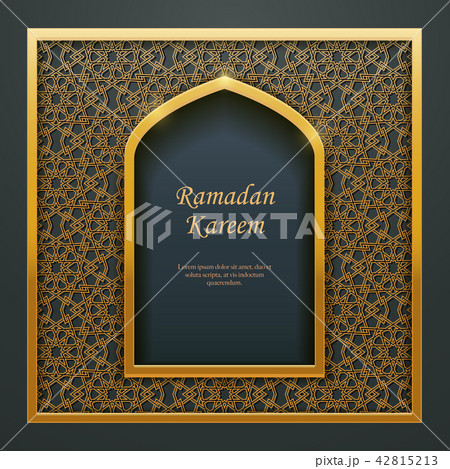 Ramadan Kareem Islamic golden door window tracery 42815213