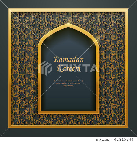 Ramadan Kareem Islamic golden door window tracery Ramadan Kareem Islamic golden door window tracery 42815244