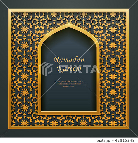Ramadan Kareem Islamic golden door window tracery Ramadan Kareem Islamic golden door window tracery 42815248