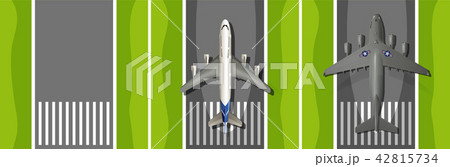 Airplane taking off runway Airplane taking off runway 42815734