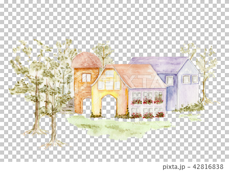 European farmer hand-painted watercolor painting 42816838