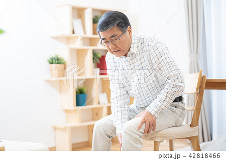膝が痛い　膝痛　体調不良　健康関連　男性　おじいちゃん　祖父　シニア　シニア世代 42818466