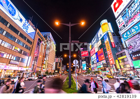 北海道 札幌 すすきの歓楽街の写真素材