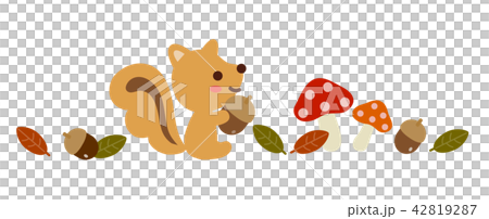 りすとどんぐりのイラスト素材