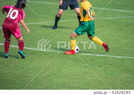 女子サッカー試合風景 42820293