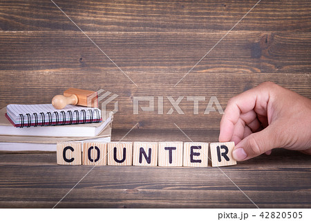 counter concept. wooden letters on the office desk 42820505