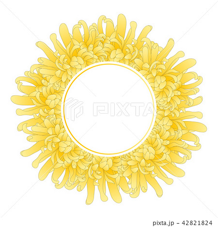 Yellow Chrysanthemum Flower Banner Wreath 42821824