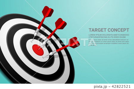 Darts target vector. Shooting target in the center Darts target vector. Shooting target in the center 42822521