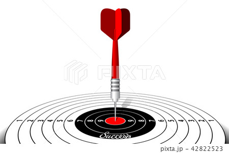 Darts target vector. Shooting target in the center Darts target vector. Shooting target in the center 42822523