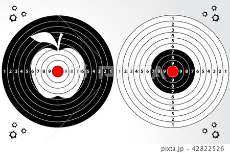 Set of shooting range target, dart board isolated Set of shooting range target, dart board isolated 42822526