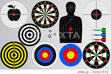Set of target, shooting range, dartboard, isolated Set of target, shooting range, dartboard, isolated 42822543