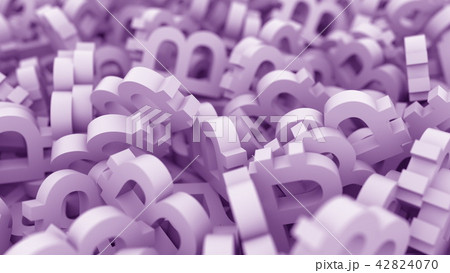 Purple bitcoin signs. 3D rendering 42824070