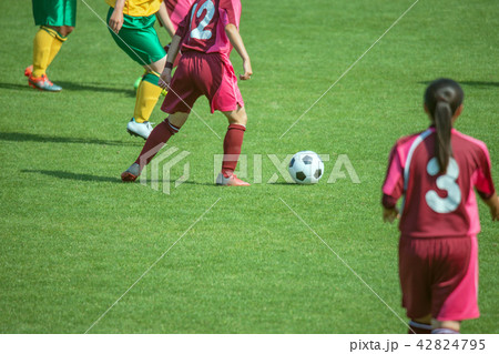 女子サッカー試合風景 42824795