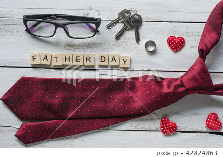 Father's Day Gift and word "Father day" on wood Father's Day Gift and word "Father day" on wood 42824863