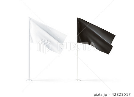 Blank black and white flag mockup set, waving Blank black and white flag mockup set, waving 42825017