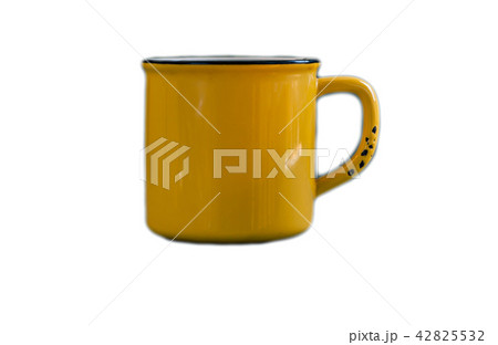 one old yellow cup isolated one old yellow cup isolated 42825532