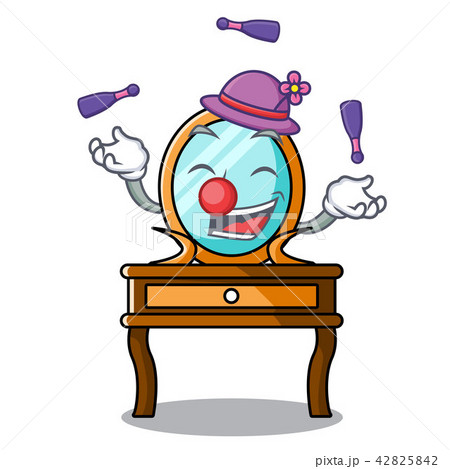 Juggling dressing table mascot cartoon Juggling dressing table mascot cartoon 42825842