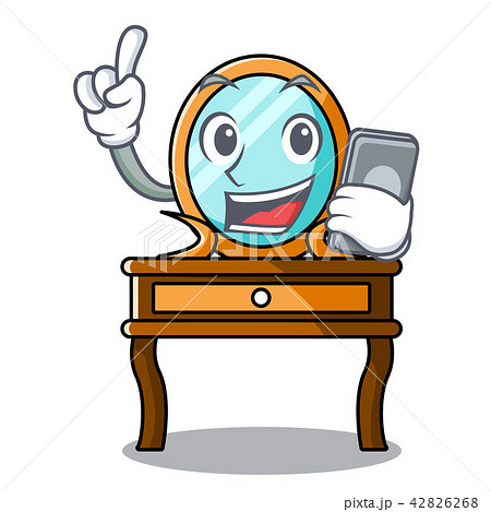 With phone dressing table character cartoon 42826268