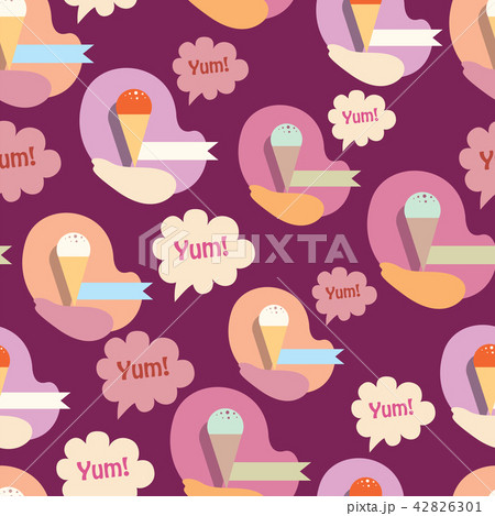 Lovely ice - cream cones seamless background pattern Lovely ice - cream cones seamless background pattern 42826301