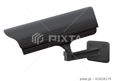 CCTV security camera. Side view. Black surveillance system 42828174