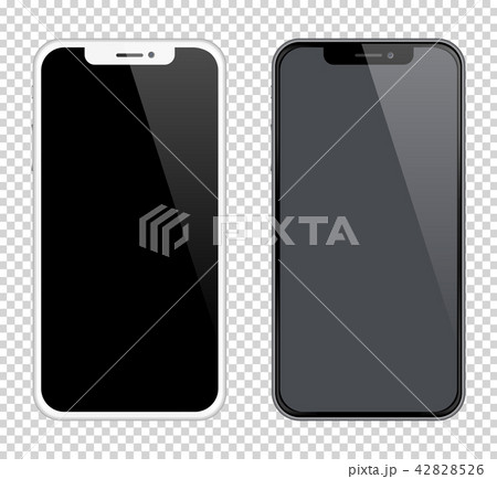 Realistic smartphones mockups black and white color. Stock vector illustration for printing Realistic smartphones mockups black and white color. Stock vector illustration for printing 42828526