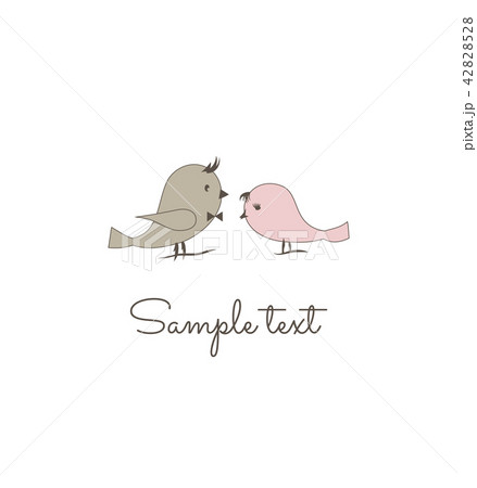 Invitation card for wedding. Greeting card with two birds in love 42828528