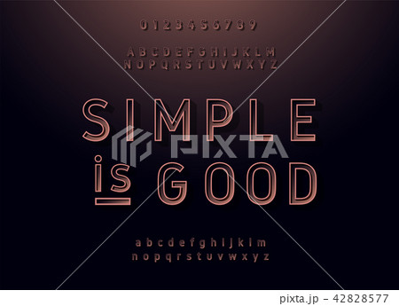 Vintage sans serif alphabet. copper typography 42828577
