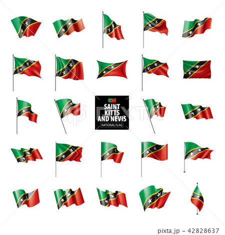 Saint Kitts and Nevis flag, vector illustration on a white background Saint Kitts and Nevis flag, vector illustration on a white background 42828637