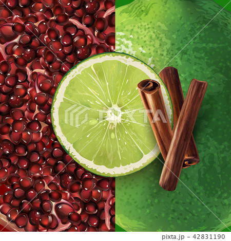 Pomegranate, cinnamon and lime 42831190