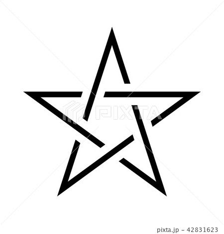 Pentagram sign - five-pointed star. Magical symbol of faith. Simple flat black illustration 42831623