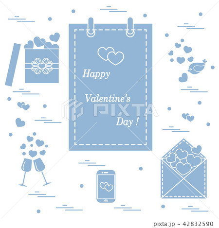 calendar with Valentine's Day, gifts, postal calendar with Valentine's Day, gifts, postal 42832590