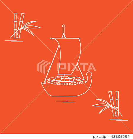 Japanese treasure ship - traditional talismans and Japanese treasure ship - traditional talismans and 42832594