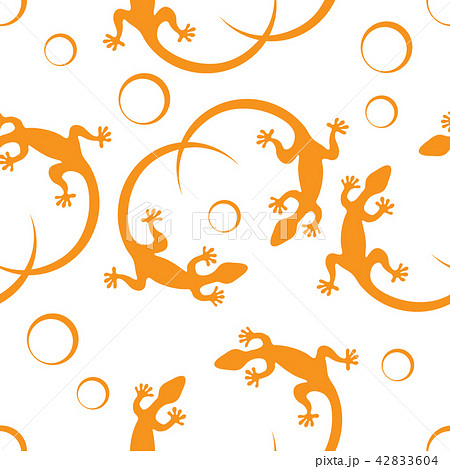 Cute seamless pattern with lizards and circles Cute seamless pattern with lizards and circles 42833604