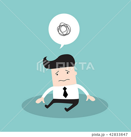 Depressed tired businessman. Sad and stressed out hard worker 42833647