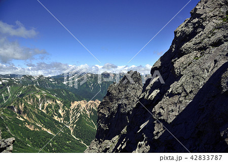 槍ヶ岳 小槍の写真素材