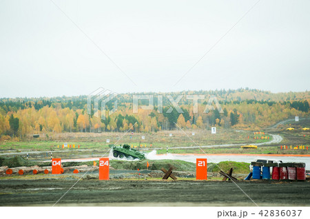 BTR-82A armoured personnel carrier in water 42836037