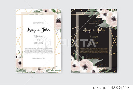 Botanical wedding invitation card template design 42836513