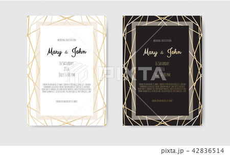 Gold vintage greeting card on a black background. 42836514