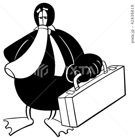 black and white duck businessman cartoon character black and white duck businessman cartoon character 42836619
