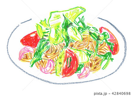 ラーメンサラダのイラスト素材