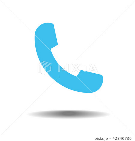 Blue phone icon symbol in trendy flat style Blue phone icon symbol in trendy flat style 42840736