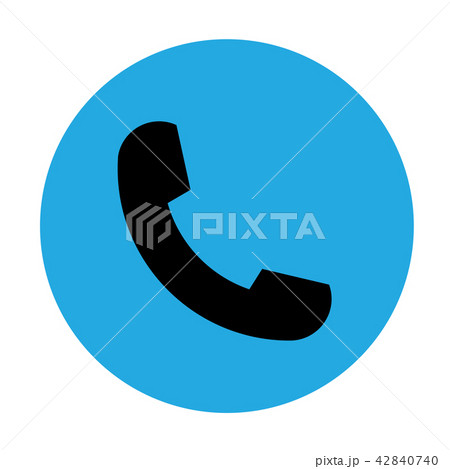 Black phone icon symbol in trendy flat style Black phone icon symbol in trendy flat style 42840740