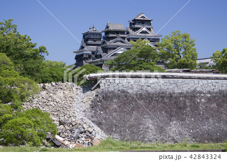 熊本城西出丸長塀 熊本地震 42843324