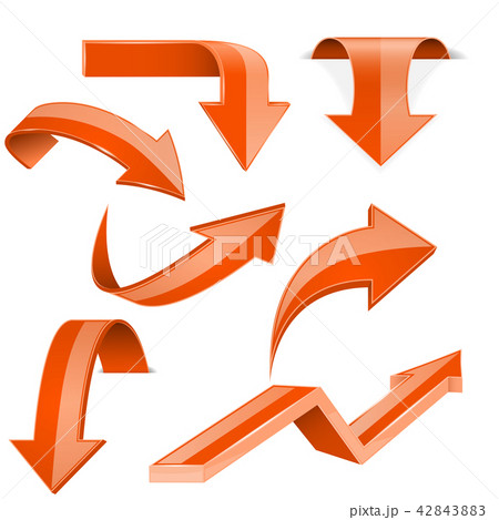 Orange arrows. 3d shiny set of icons 42843883