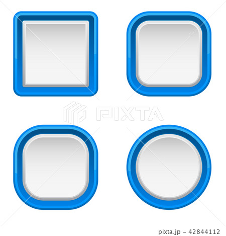 White interface buttons with blue frame 42844112