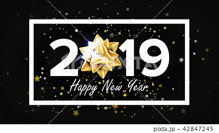 2019 Happy New Year Background Vector. Greeting Card Design Template. Christmas. Illustration 42847245